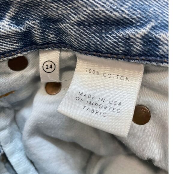 GRLFRND Karolina Don't Cry Daddy Raw Hem Cropped Ankle Jeans, Size 24 - Picture 13 of 15